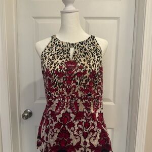 White House Black Market Leopard Print Silk Top